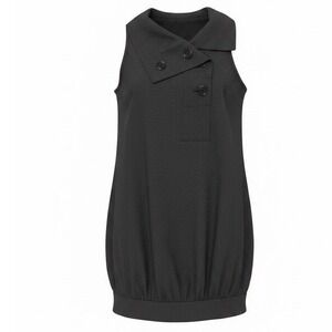 Dress Sleeveless Portrait Collar Mini Dress Charcoal Grey Size 42 Axara